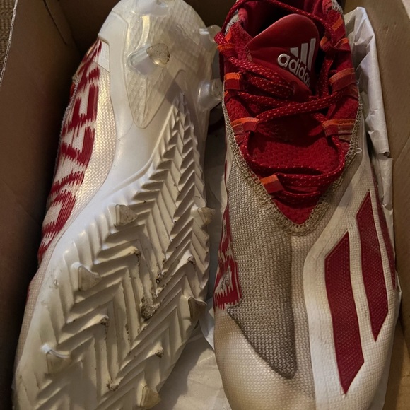 Adidas’s adizero size 12 red and white cleats - Picture 3 of 3